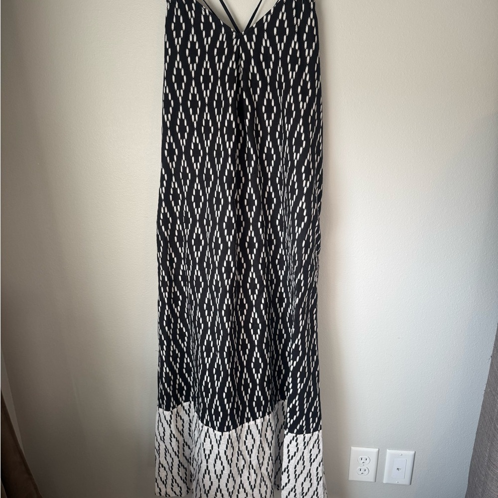 Banana Republic Black and White Ikat Maxi Dress Festival Boho
